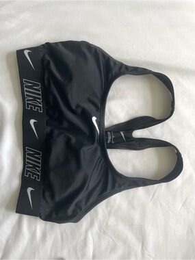 Nike Black Sports Bra with White Swooshes